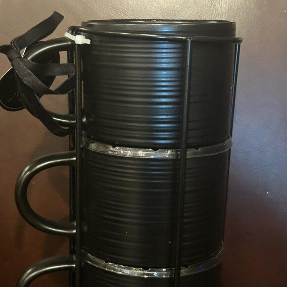 NWT Set of 4 Stackable Espresso Mugs With Rack - Picture 6 of 9